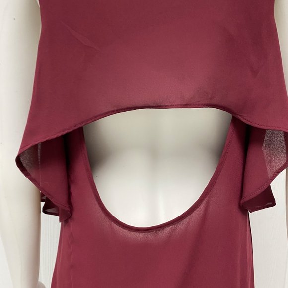 Forever 21 women's Top sleeveless open back burgundy size M - Picture 6 of 9